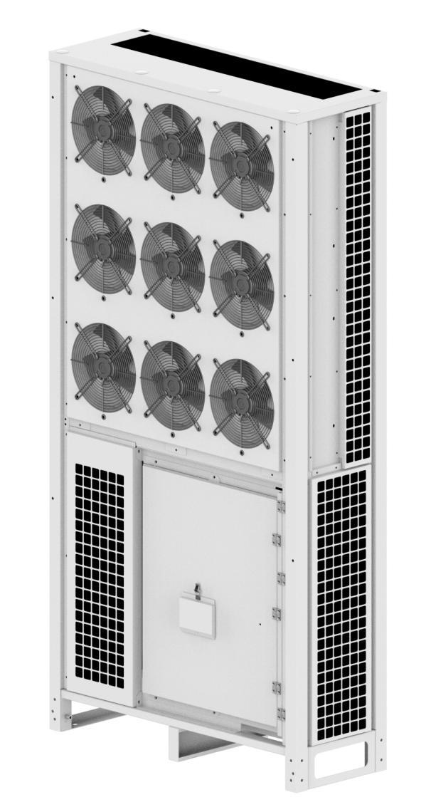 Larger variable-frequency integrated liquid cooling unit for containerised energy storage.