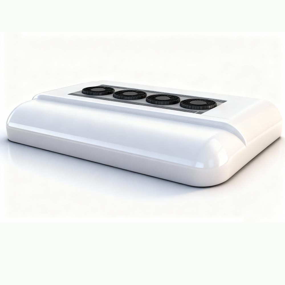 AI render of NEWBASE rooftop parking air conditioner, top-down view